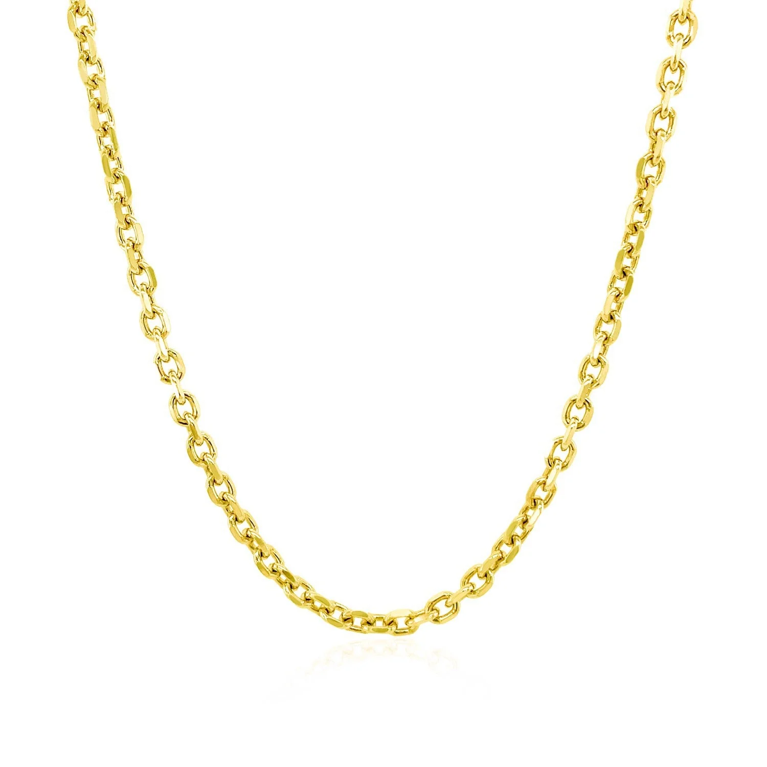 2.3mm 14k Yellow Gold Diamond Cut Cable Link Chain - Image 2