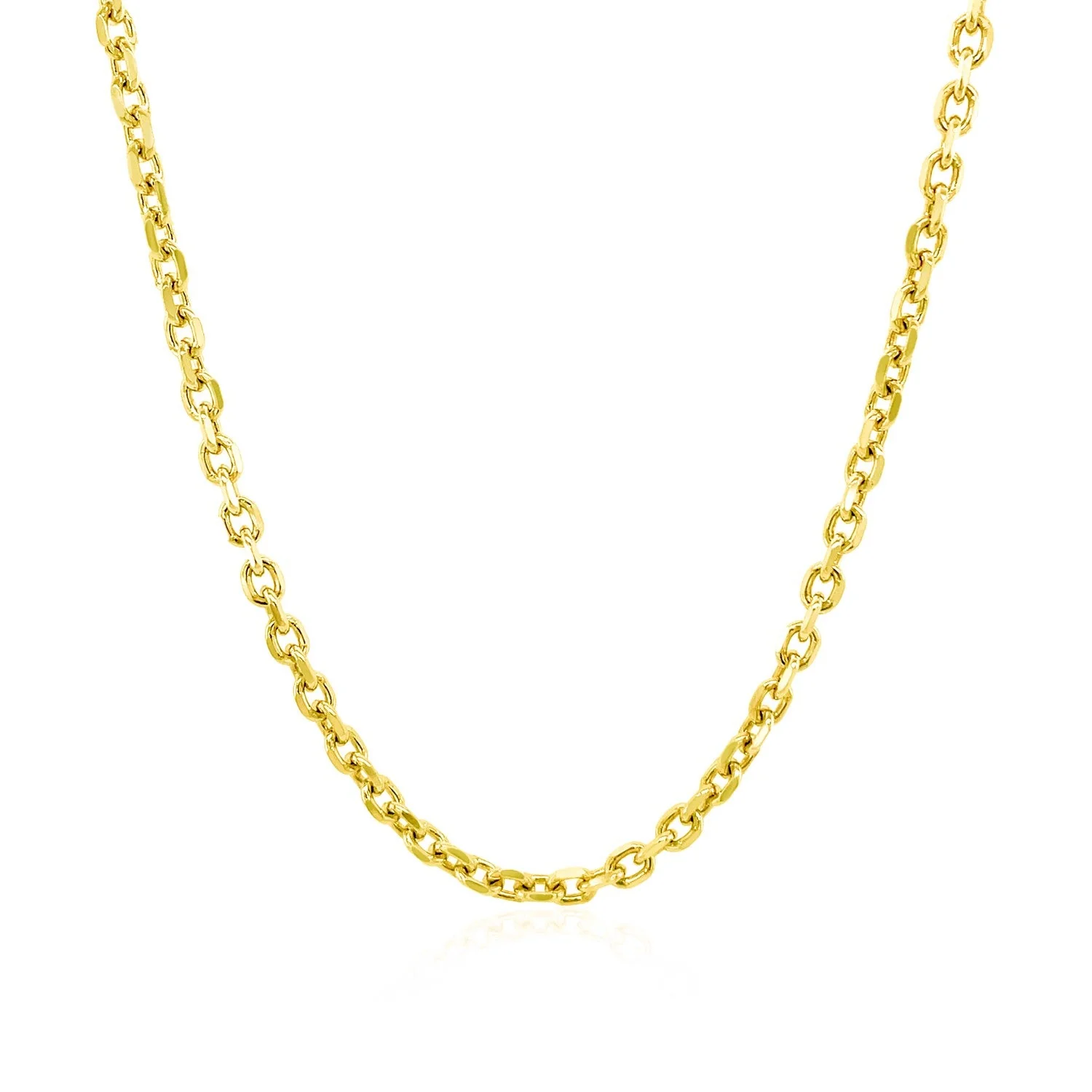 2.3mm 14k Yellow Gold Diamond Cut Cable Link Chain - Image 9