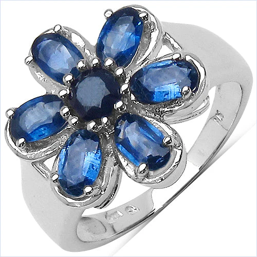 2.43 Carat Genuine Blue Sapphire .925 Sterling Silver Ring - Image 4
