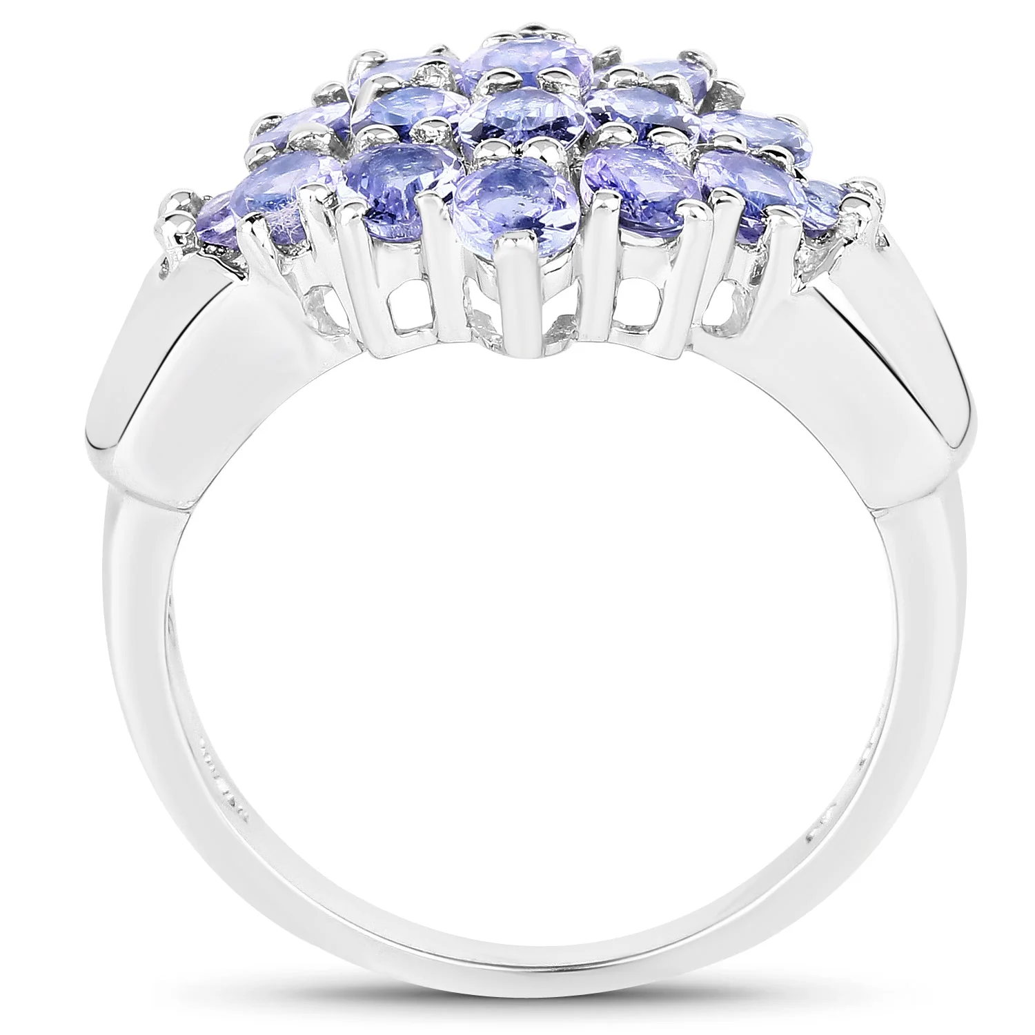 2.45 Carat Genuine Tanzanite .925 Sterling Silver Ring - Image 2