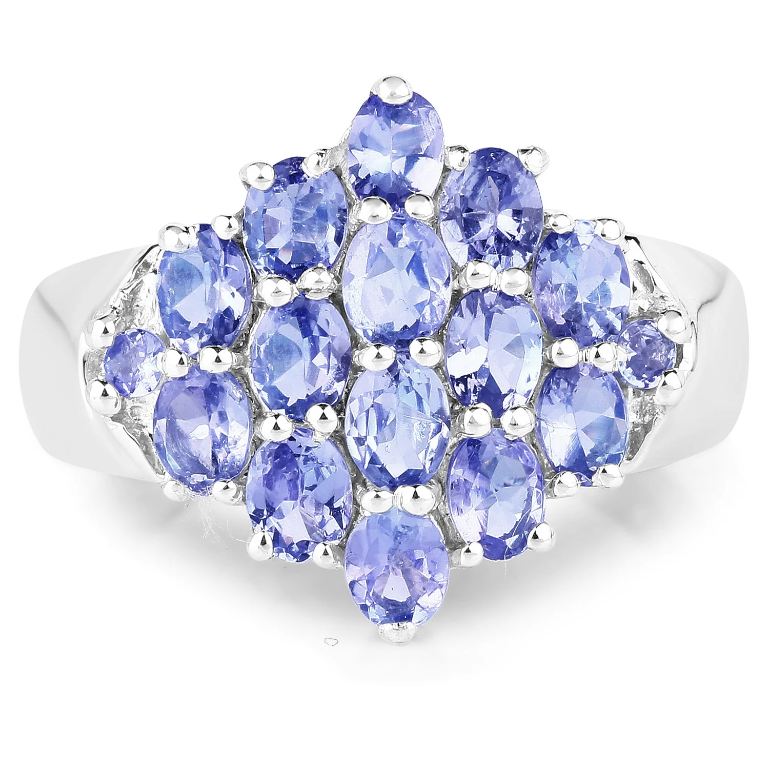 2.45 Carat Genuine Tanzanite .925 Sterling Silver Ring - Image 3