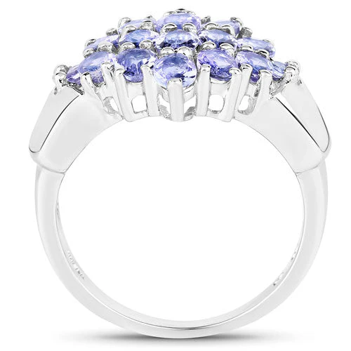 2.45 Carat Genuine Tanzanite .925 Sterling Silver Ring - Image 5