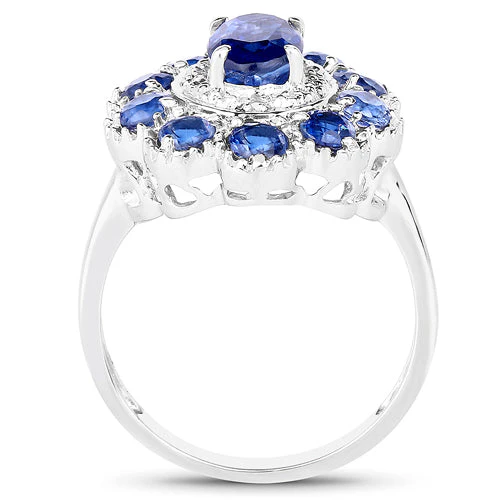 2.47 Carat Genuine Kyanite & White Topaz .925 Sterling Silver Ring - Image 5