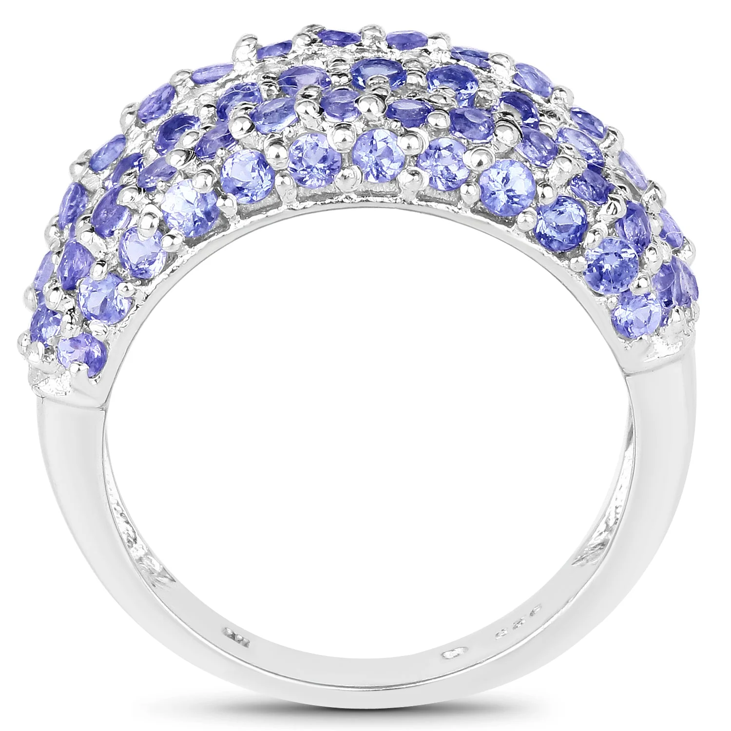 2.47 Carat Genuine Tanzanite .925 Sterling Silver Ring - Image 2