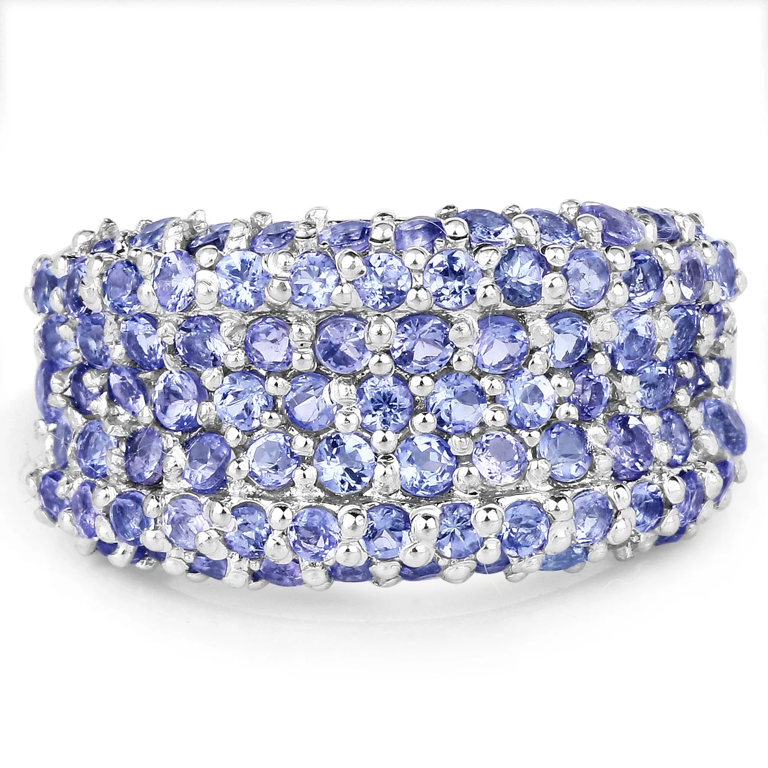 2.47 Carat Genuine Tanzanite .925 Sterling Silver Ring - Image 3