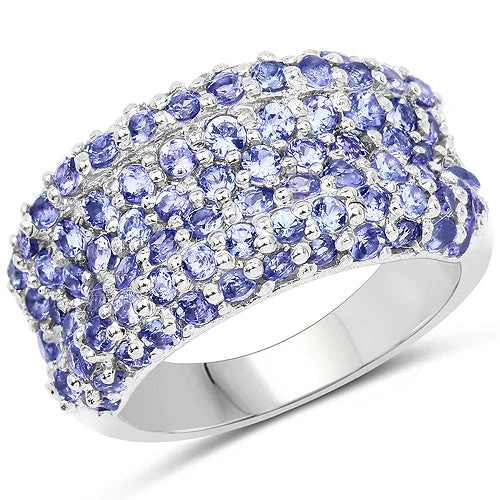 2.47 Carat Genuine Tanzanite .925 Sterling Silver Ring - Image 4