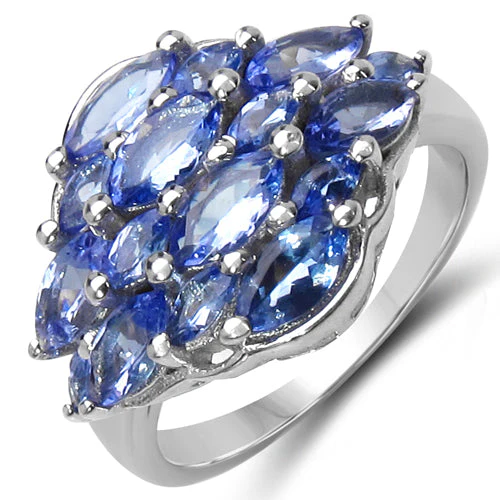 2.48 Carat Genuine Tanzanite .925 Sterling Silver Ring - Image 3
