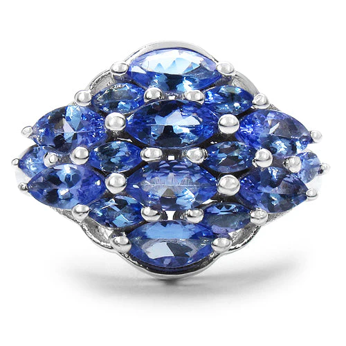 2.48 Carat Genuine Tanzanite .925 Sterling Silver Ring - Image 4