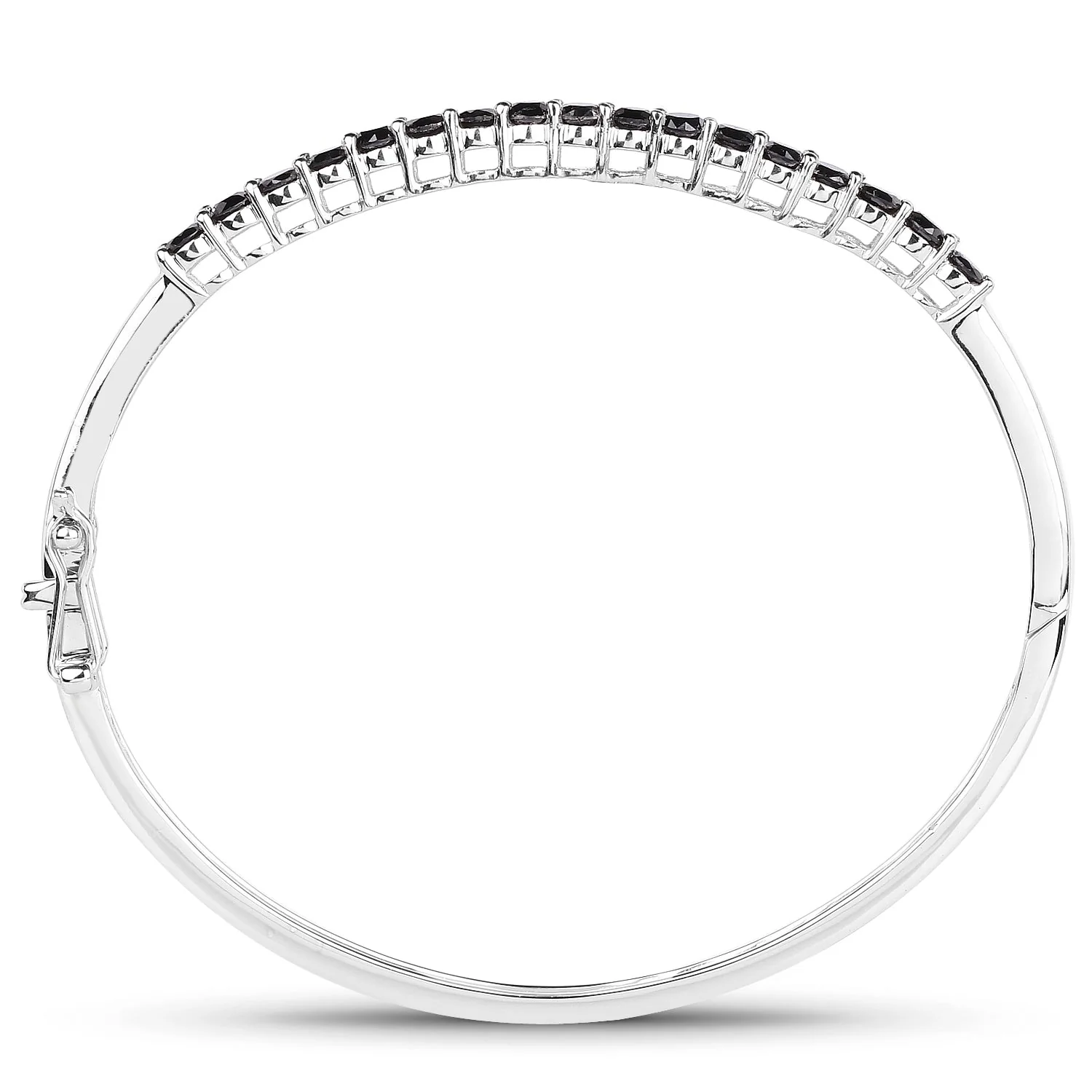 2.50 Carat Genuine Black Diamond .925 Sterling Silver Bangle - Image 2