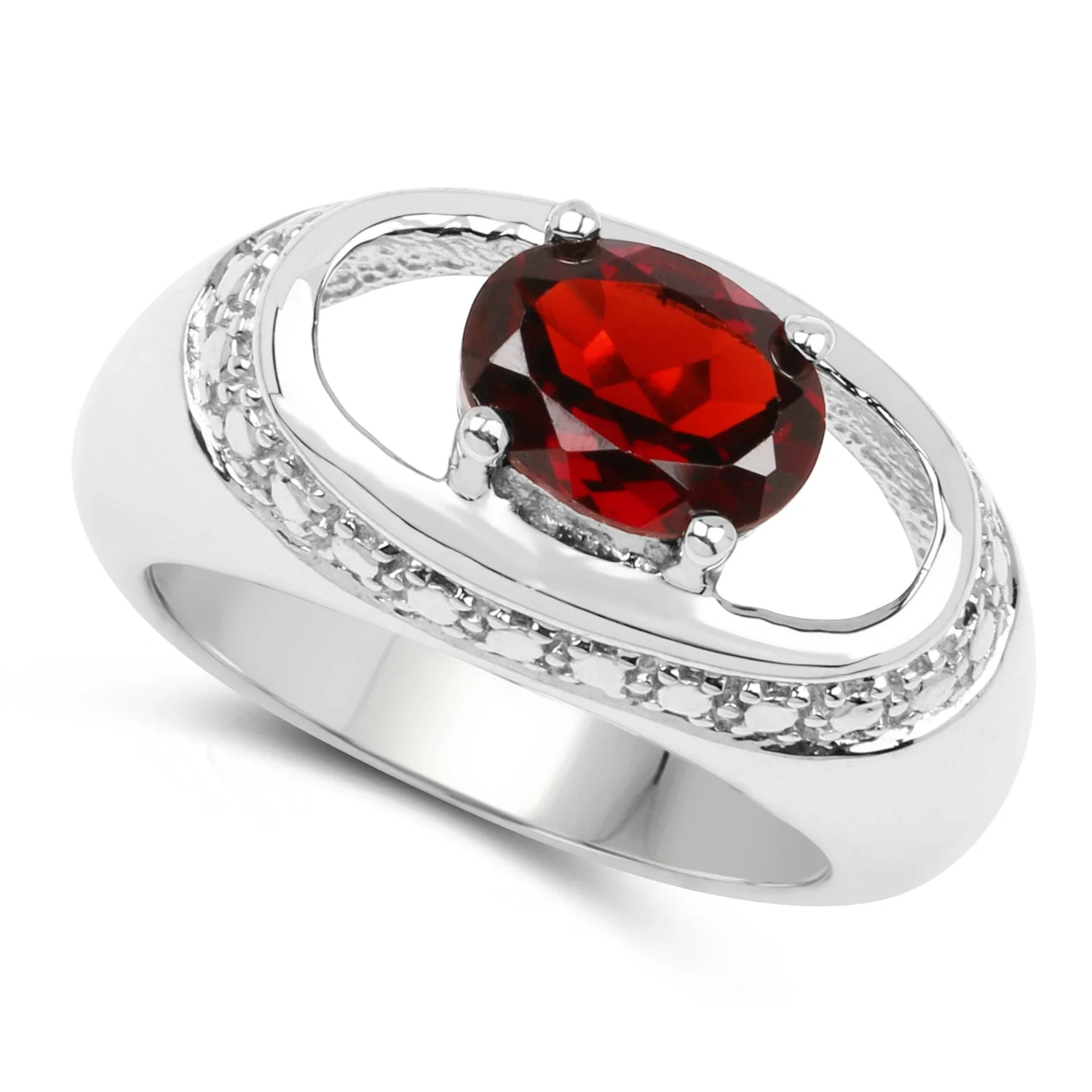 2.50 Carat Genuine Garnet .925 Sterling Silver Ring - Image 2