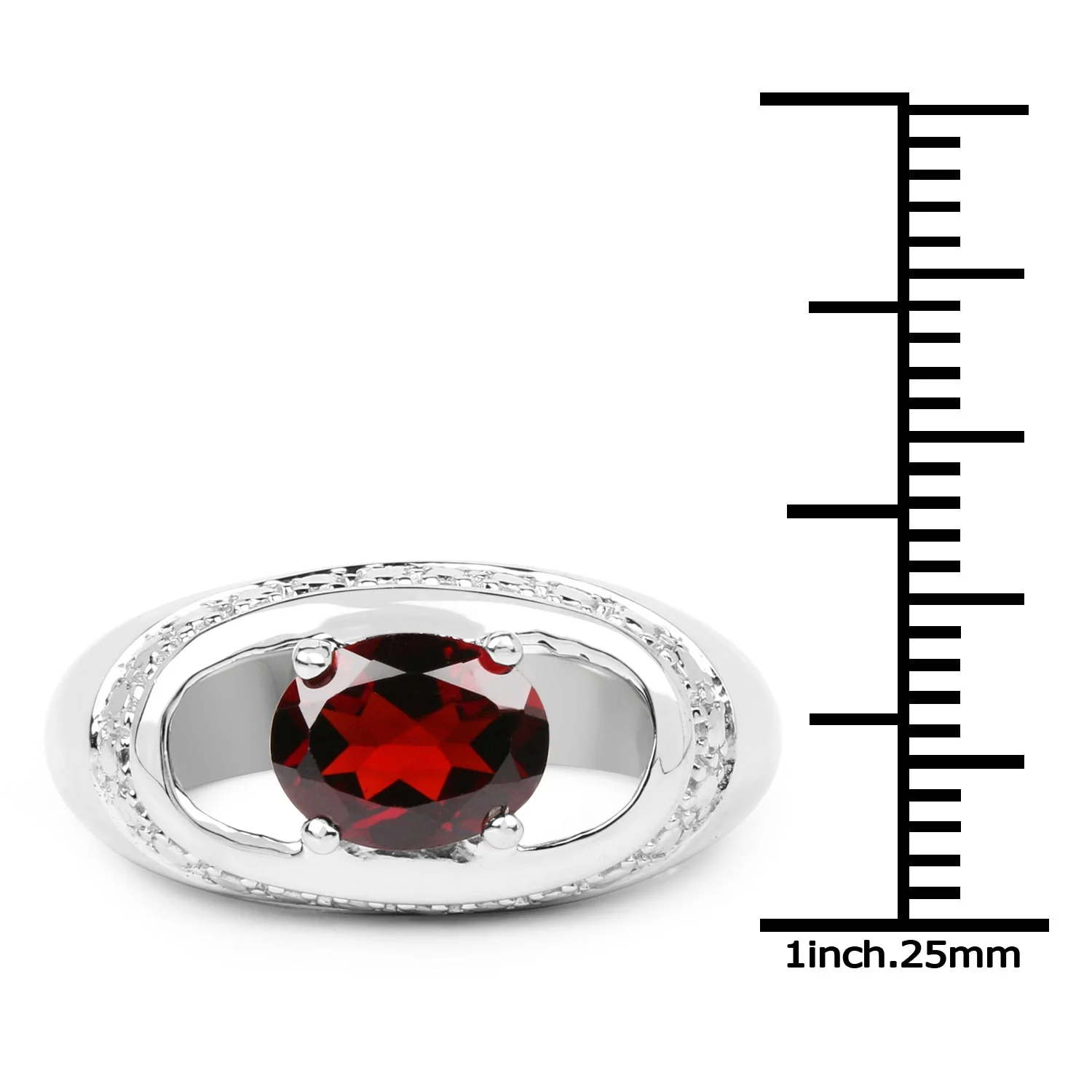 2.50 Carat Genuine Garnet .925 Sterling Silver Ring - Image 3