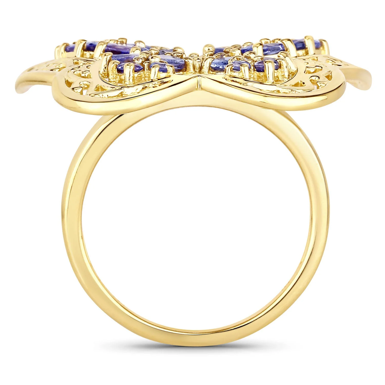 2.50 Carat Genuine Tanzanite .925 Sterling Silver Ring - Image 2