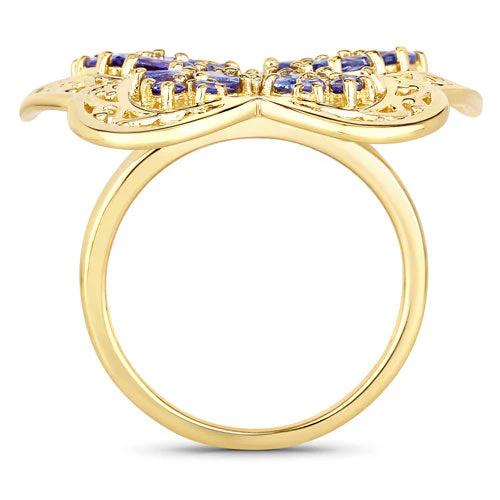 2.50 Carat Genuine Tanzanite .925 Sterling Silver Ring - Image 6