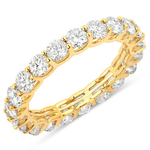 2.52 Carat Genuine Lab Grown Diamond 14K Yellow Gold Ring - Image 3