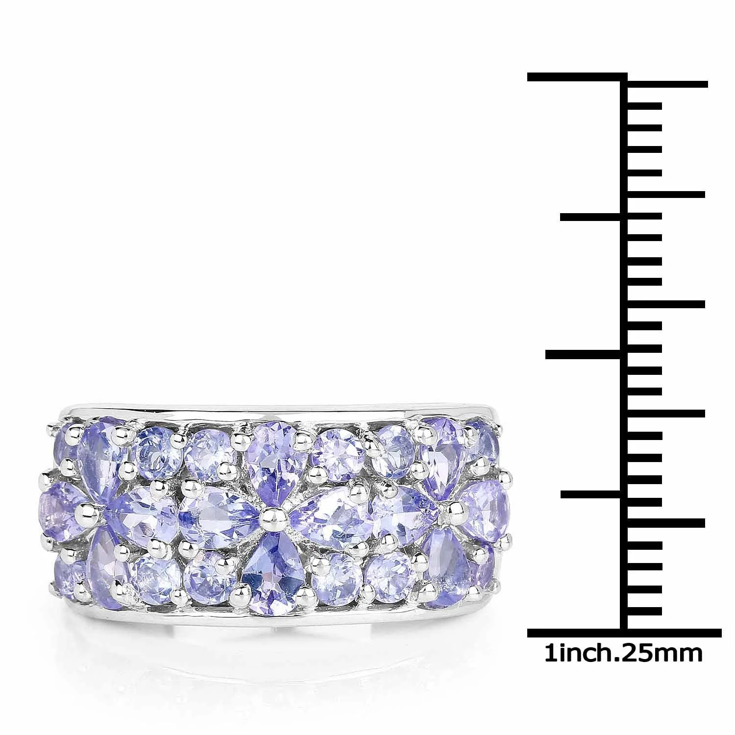 2.52 Carat Genuine Tanzanite .925 Sterling Silver Ring - Image 3