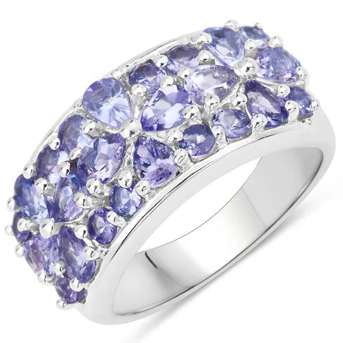 2.52 Carat Genuine Tanzanite .925 Sterling Silver Ring - Image 4