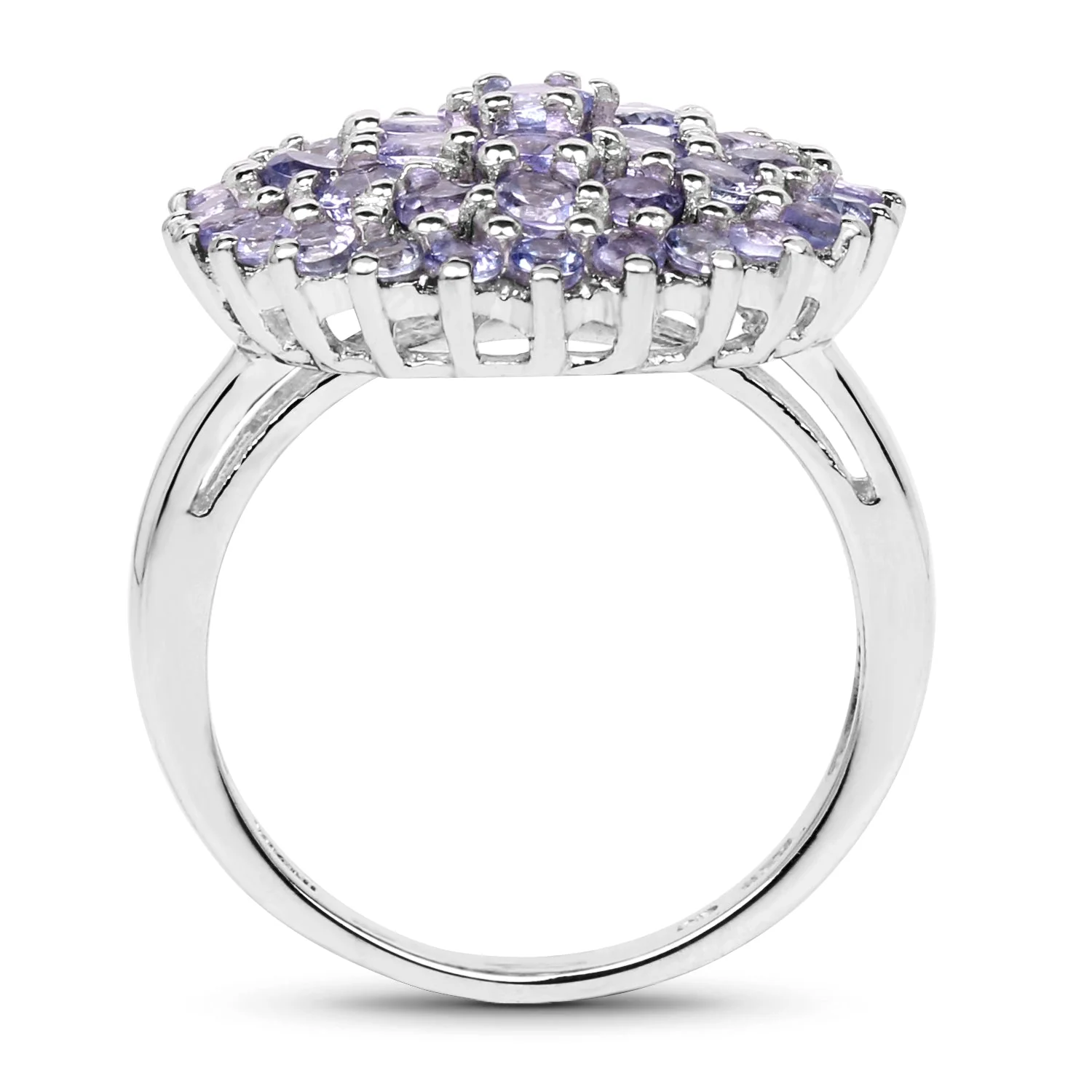 2.52 Carat Genuine Tanzanite .925 Sterling Silver Ring - Image 2