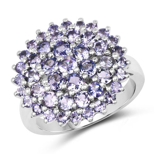 2.52 Carat Genuine Tanzanite .925 Sterling Silver Ring - Image 4