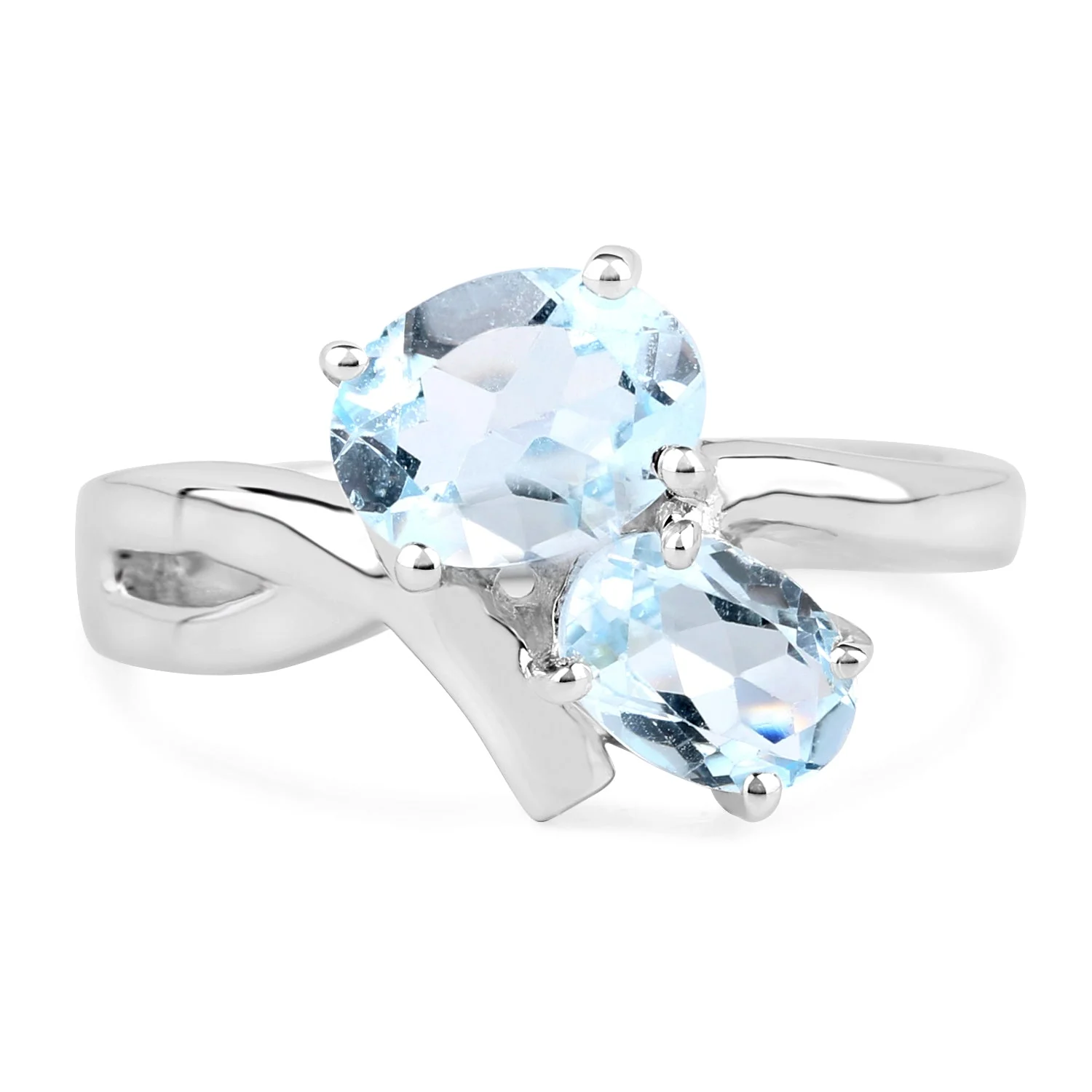 2.55 Carat Genuine Blue Topaz .925 Sterling Silver Ring - Image 3