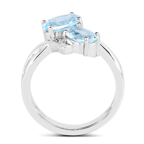 2.55 Carat Genuine Blue Topaz .925 Sterling Silver Ring - Image 6