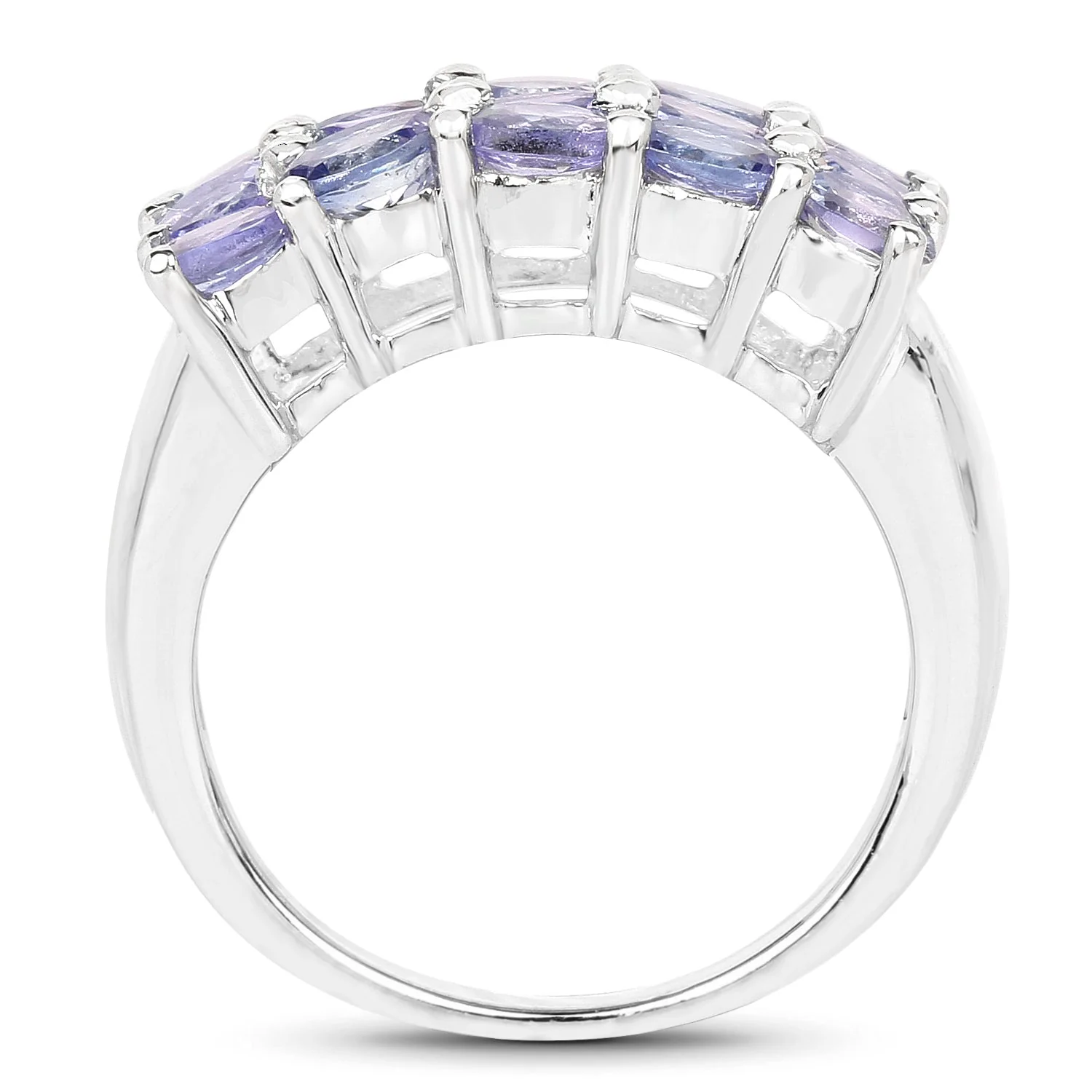 2.55 Carat Genuine Tanzanite .925 Sterling Silver Ring - Image 2