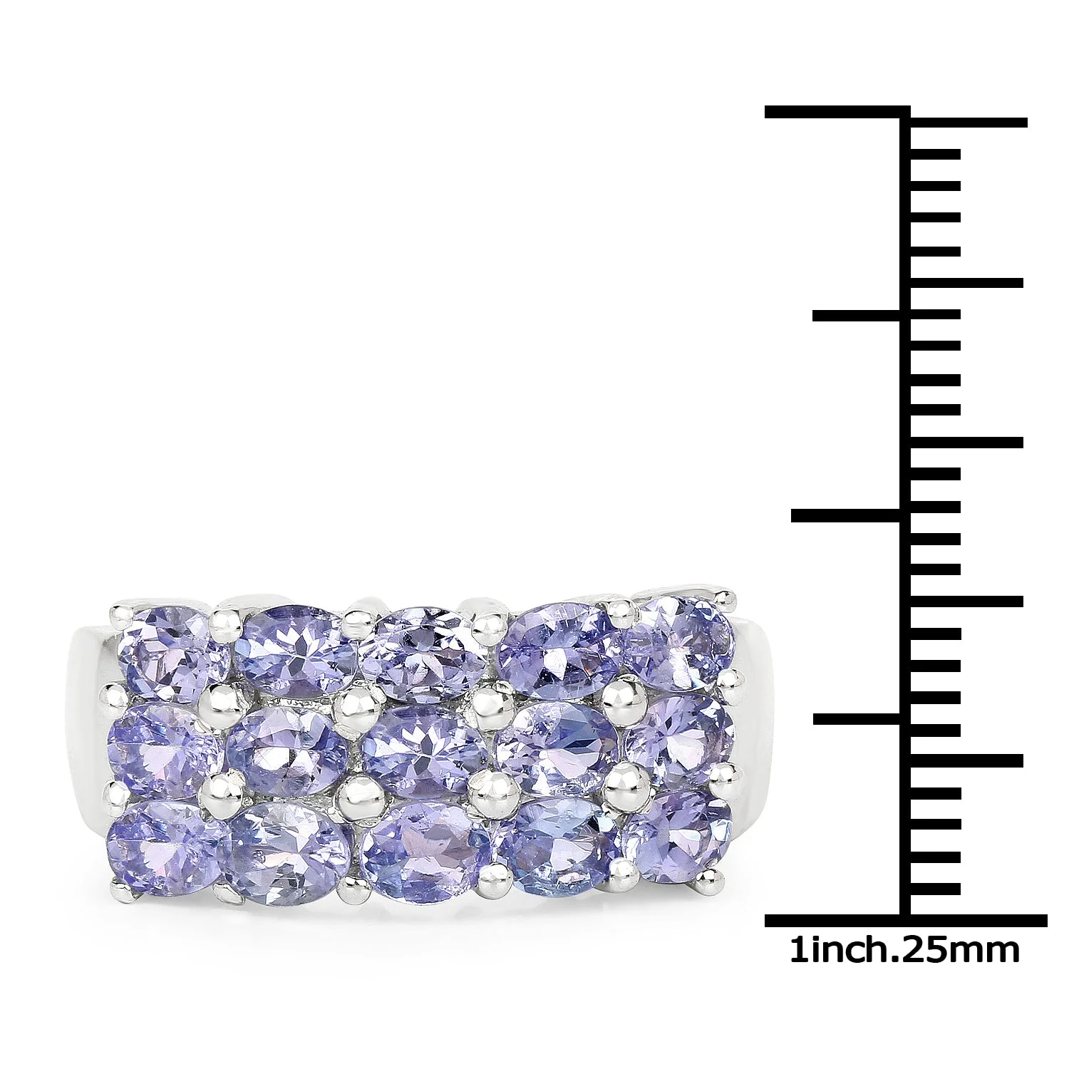 2.55 Carat Genuine Tanzanite .925 Sterling Silver Ring - Image 3
