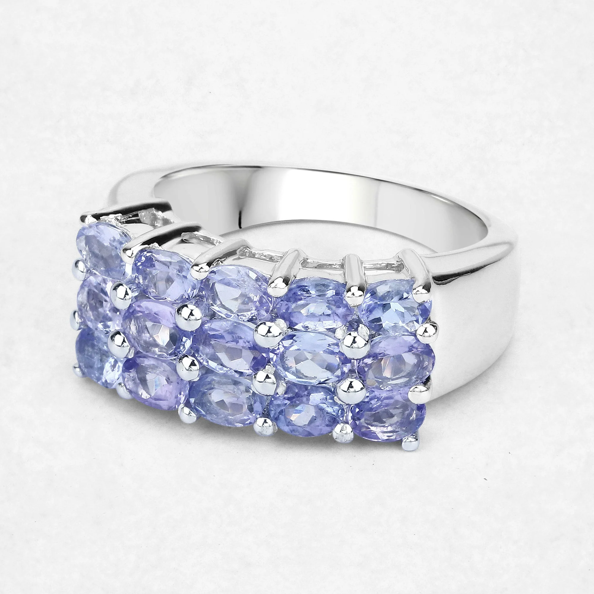 2.55 Carat Genuine Tanzanite .925 Sterling Silver Ring - Image 4