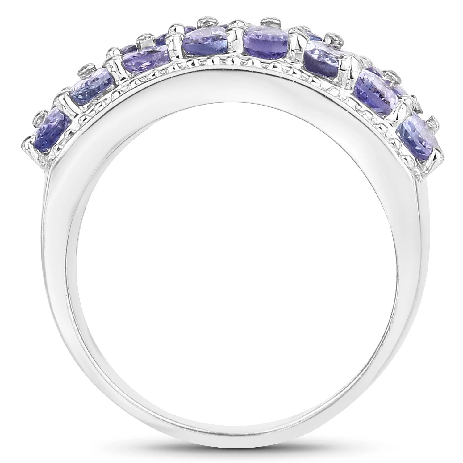 2.59 Carat Genuine Tanzanite .925 Sterling Silver Ring - Image 2