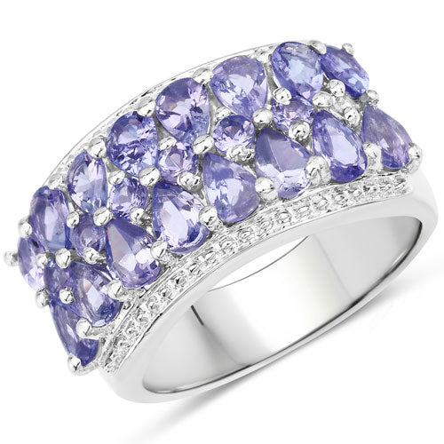 2.59 Carat Genuine Tanzanite .925 Sterling Silver Ring - Image 4