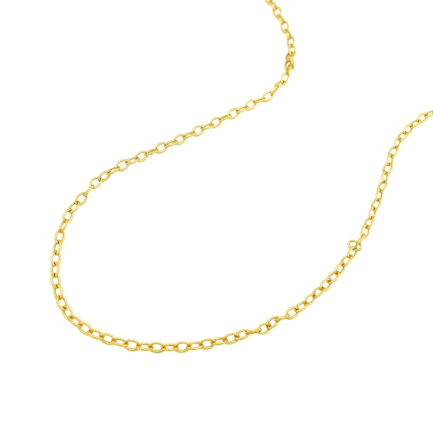 2.5mm 14k Yellow Gold Pendant Chain with Textured Links - Image 10
