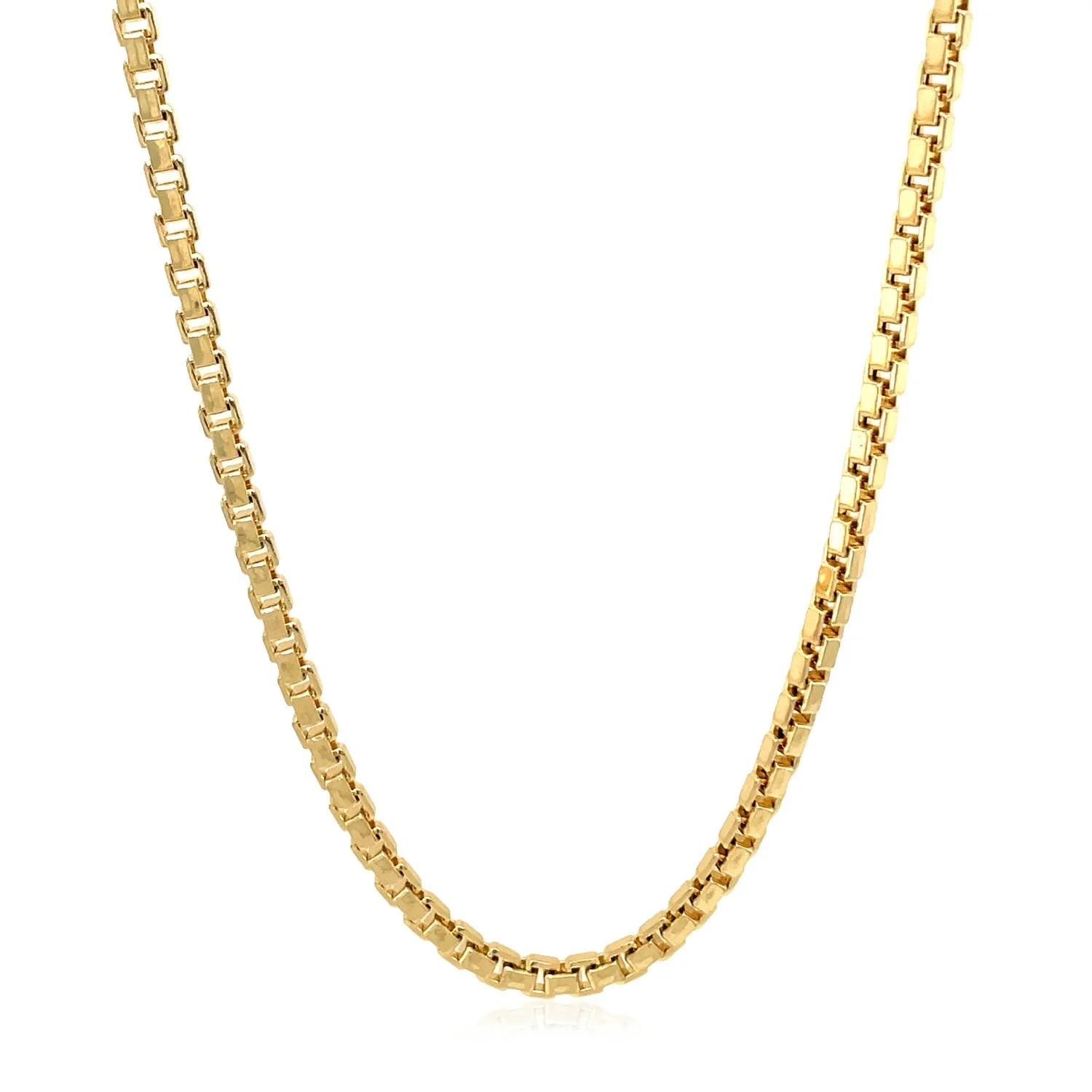2.5mm 14k Yellow Gold Semi Solid Box Chain - Image 8