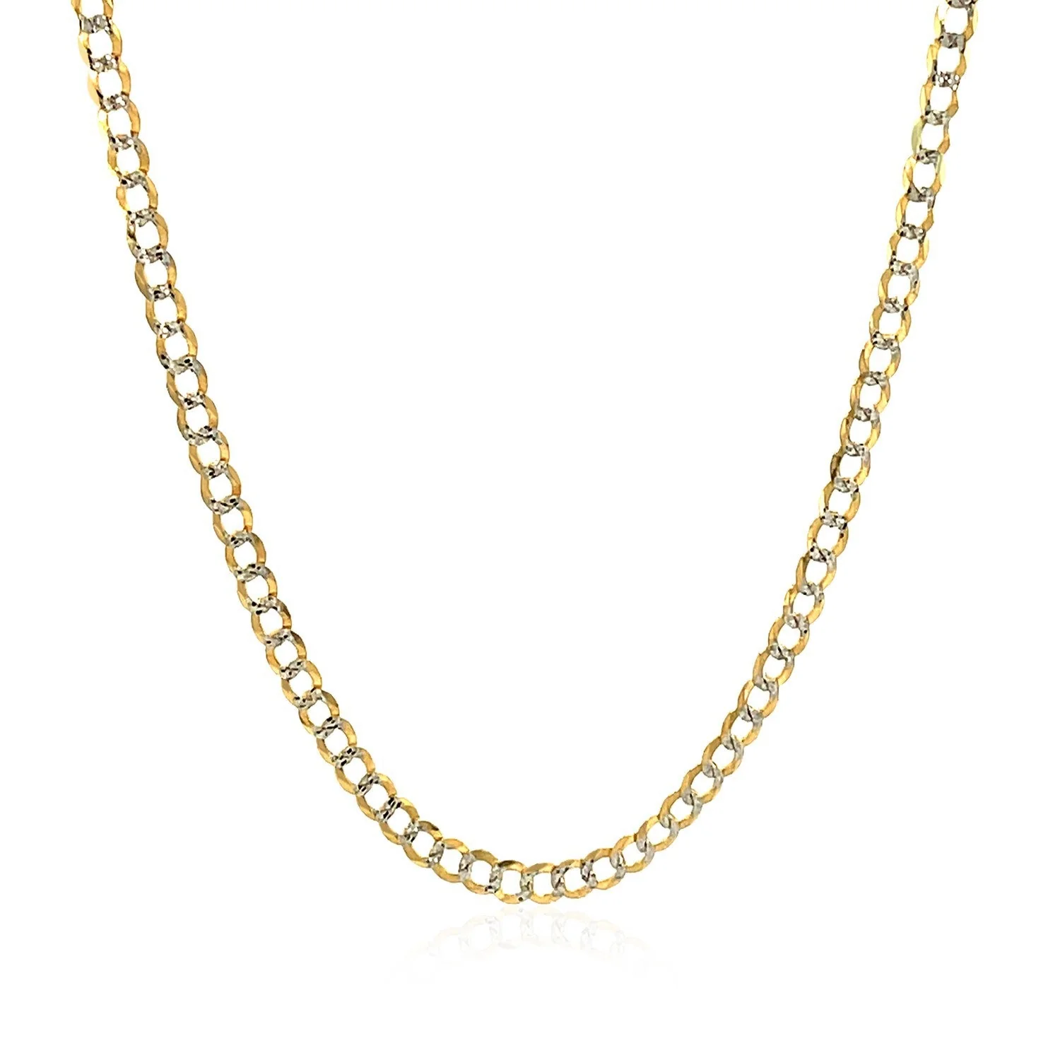 2.6 mm 14k Two Tone Gold Pave Curb Chain - Image 2