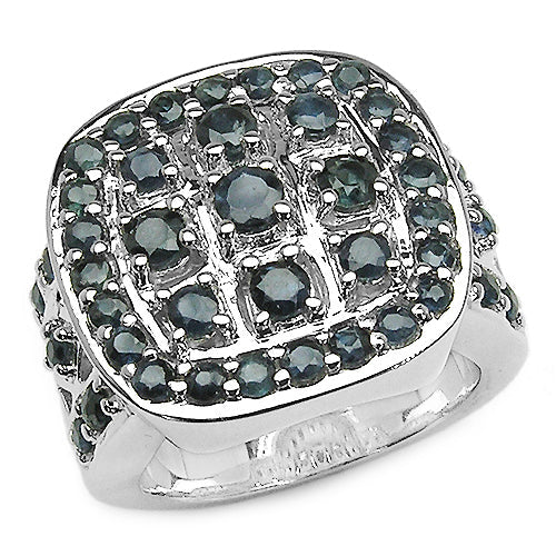 2.60 Carat Genuine Blue Sapphire .925 Sterling Silver Ring - Image 2