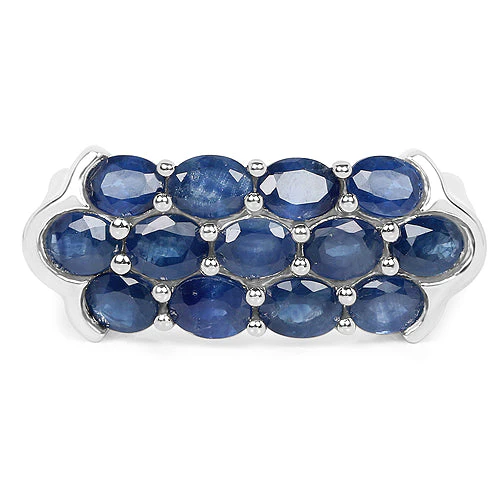 2.60 Carat Genuine Blue Sapphire .925 Sterling Silver Ring - Image 3