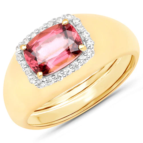 2.60 Carat Genuine Pink Zircon and White Zircon .925 Sterling Silver Ring - Image 2
