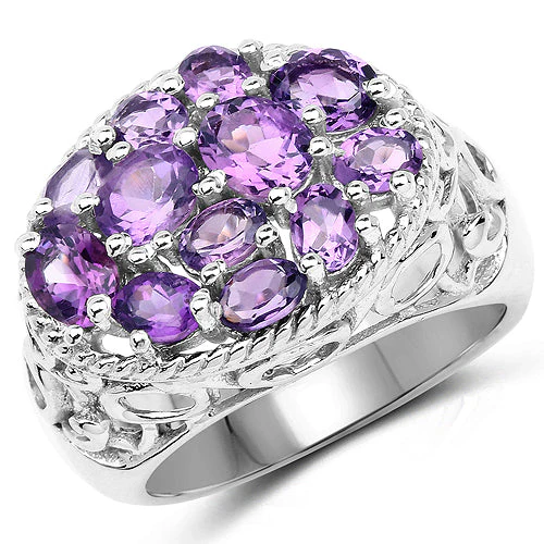 2.64 Carat Genuine Amethyst .925 Sterling Silver Ring - Image 4