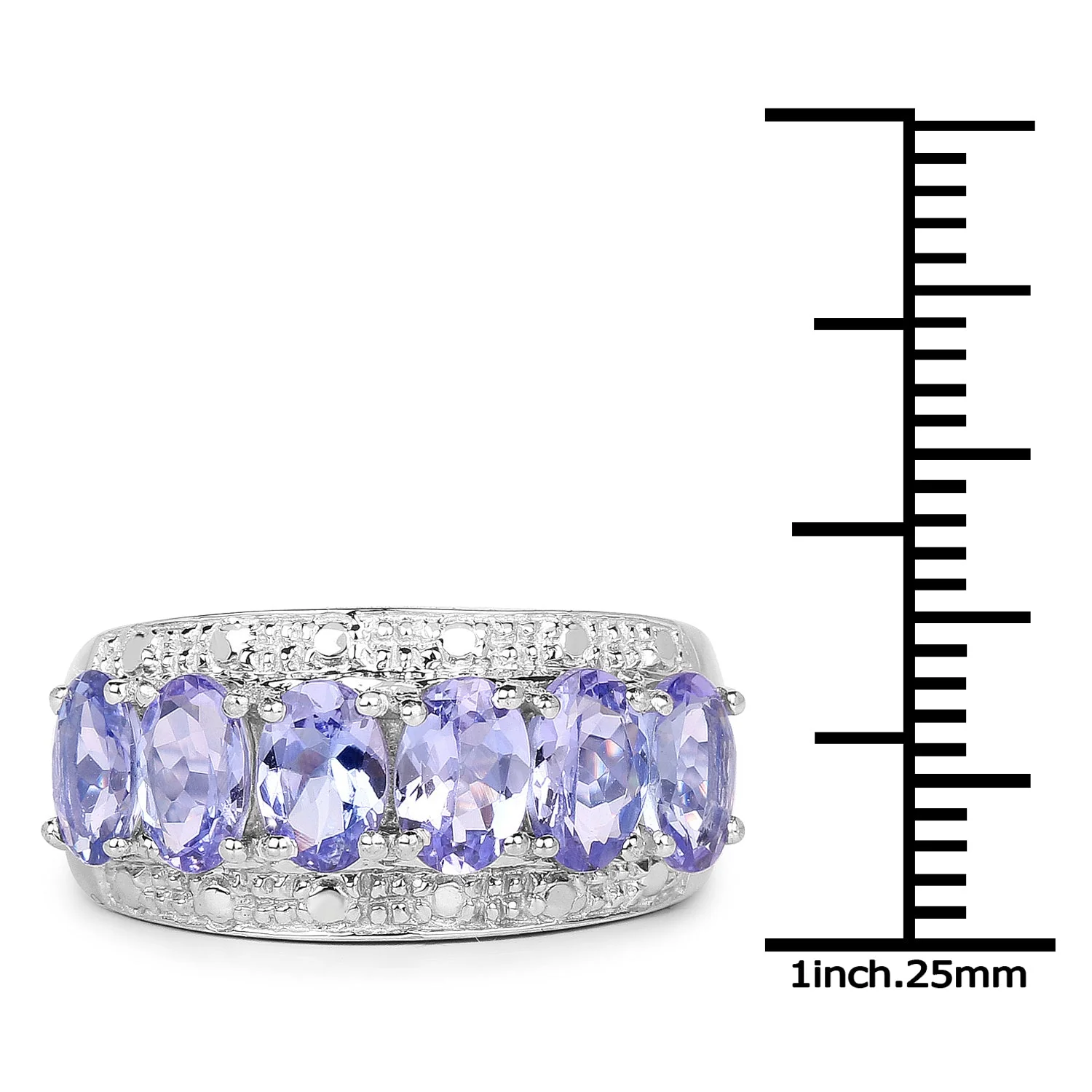 2.64 Carat Genuine Tanzanite .925 Sterling Silver Ring - Image 3
