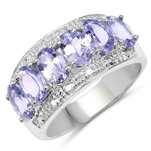 2.64 Carat Genuine Tanzanite .925 Sterling Silver Ring - Image 4