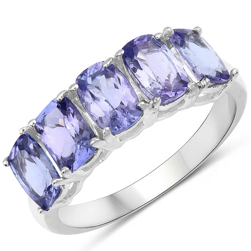 2.65 Carat Genuine Tanzanite .925 Sterling Silver Ring - Image 4