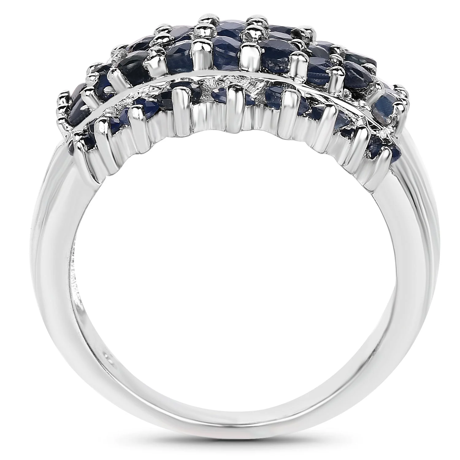 2.70 Carat Genuine Blue Sapphire .925 Sterling Silver Ring - Image 2