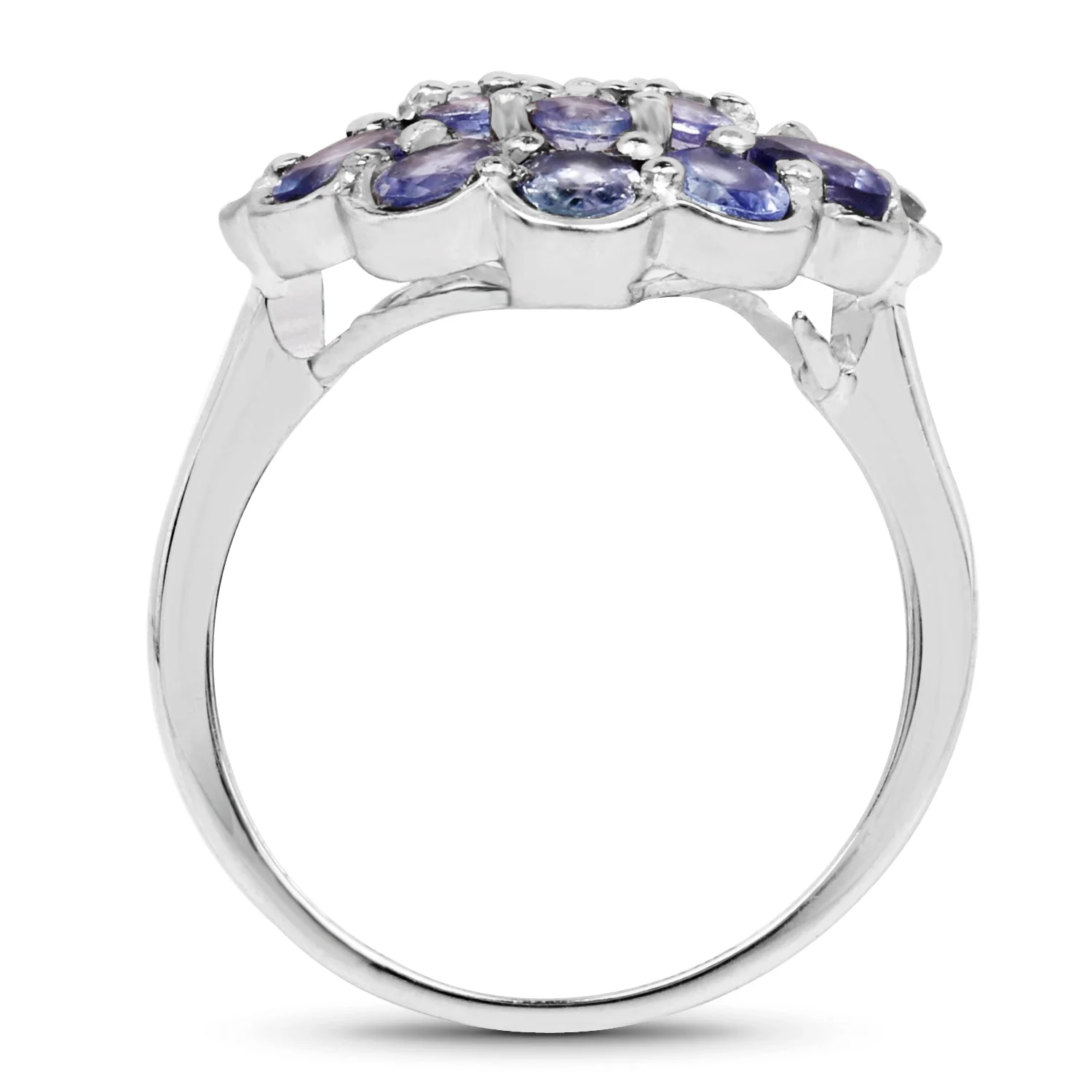2.70 Carat Genuine Tanzanite .925 Sterling Silver Ring - Image 2