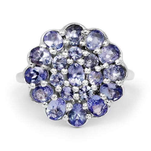 2.70 Carat Genuine Tanzanite .925 Sterling Silver Ring - Image 6