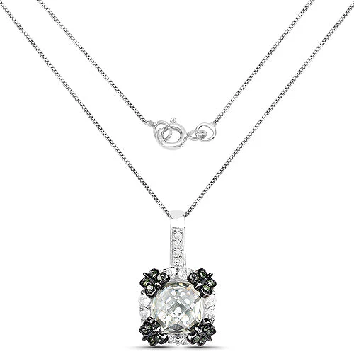 2.72 Carat Genuine Multi Stones .925 Sterling Silver Pendant - Image 4