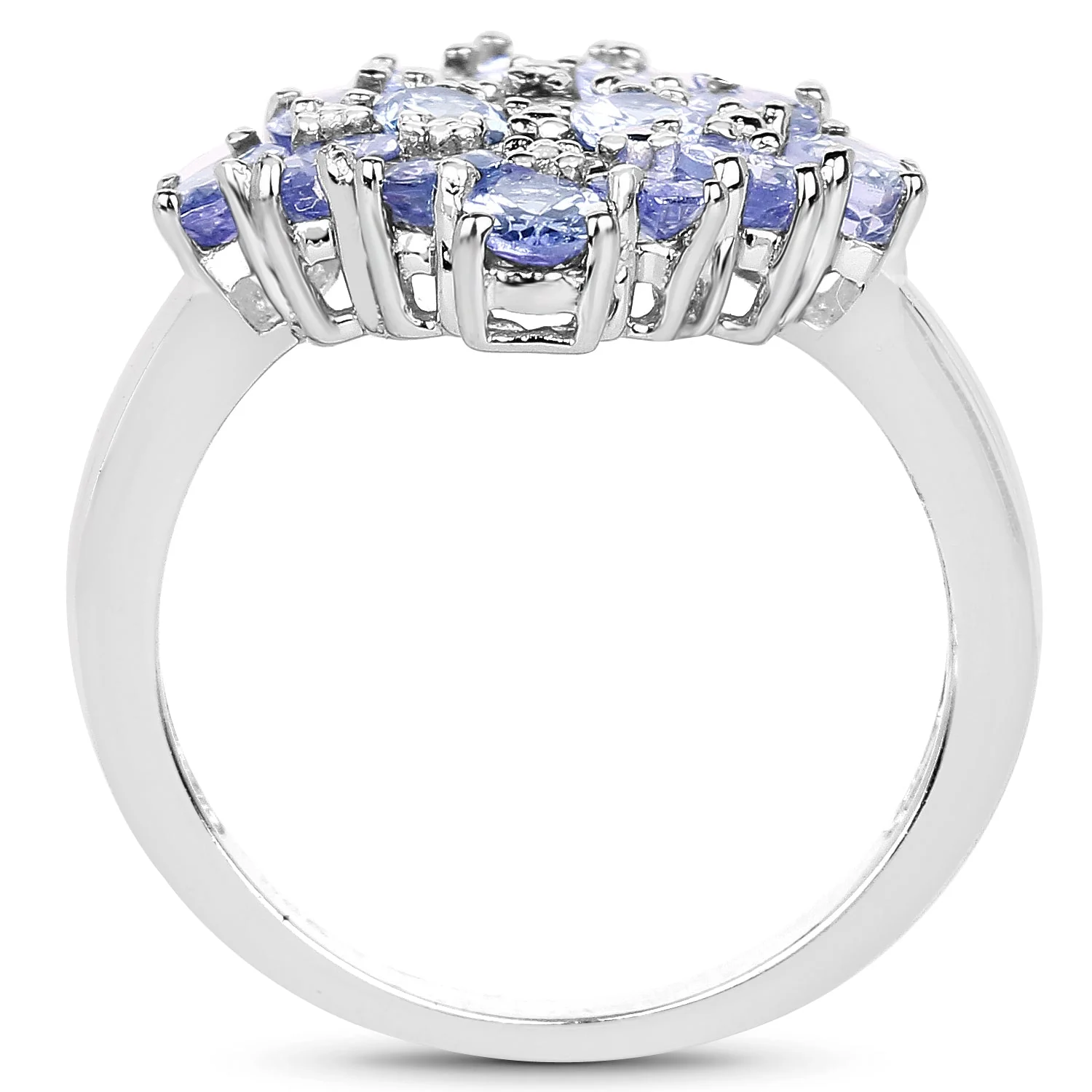 2.72 Carat Genuine Tanzanite .925 Sterling Silver Ring - Image 2
