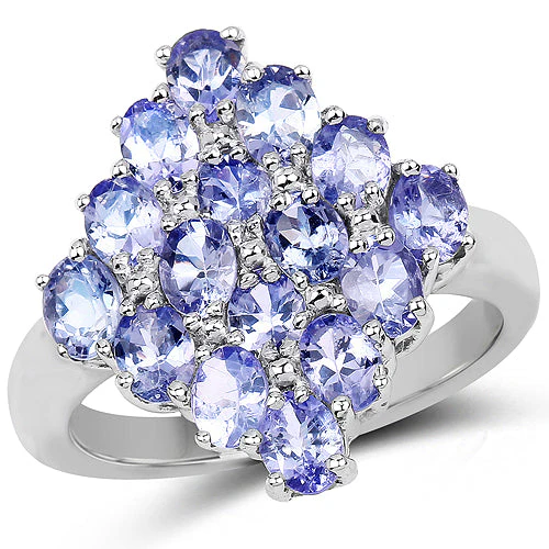 2.72 Carat Genuine Tanzanite .925 Sterling Silver Ring - Image 5