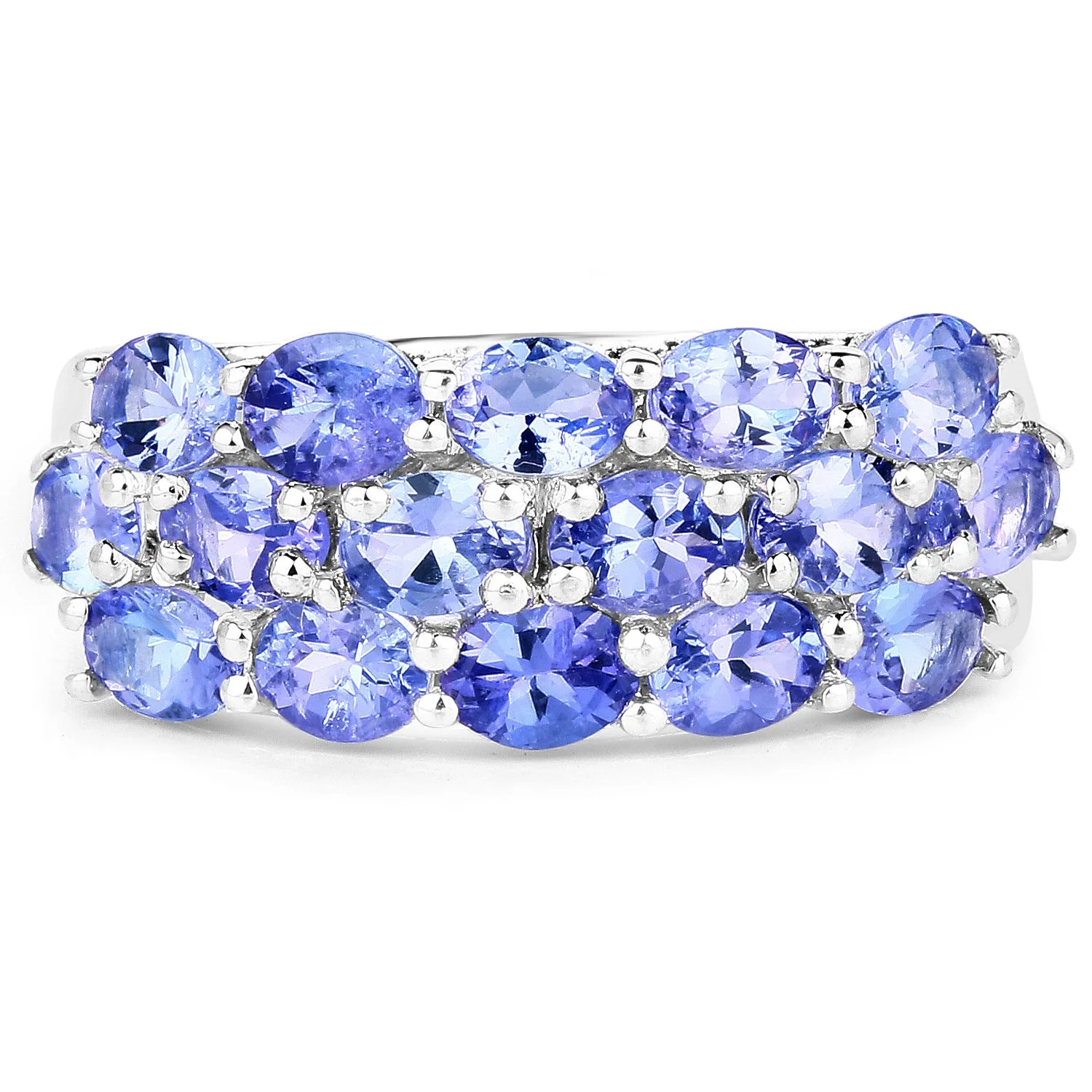 2.72 Carat Genuine Tanzanite .925 Sterling Silver Ring - Image 3