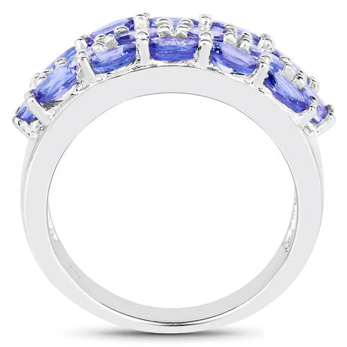 2.72 Carat Genuine Tanzanite .925 Sterling Silver Ring - Image 6