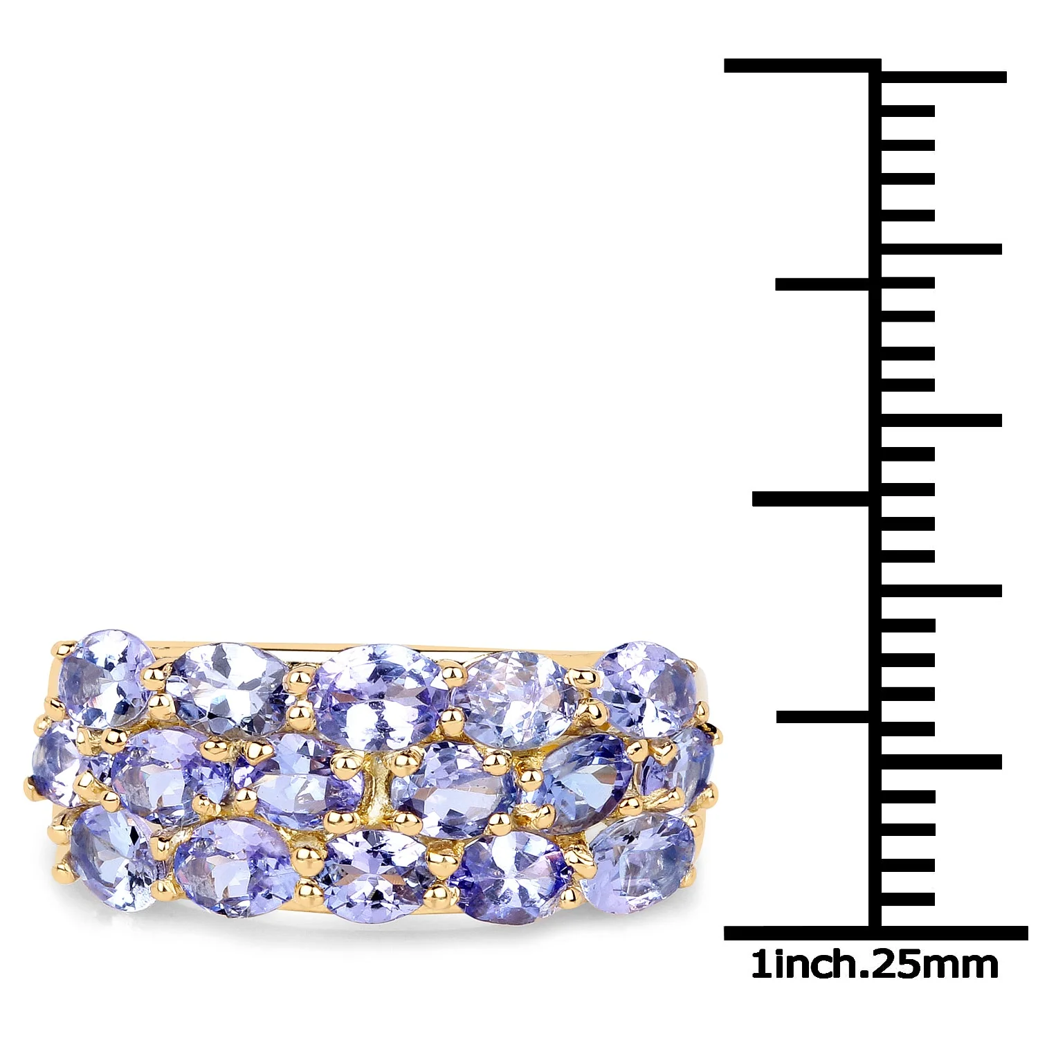 2.72 Carat Genuine Tanzanite .925 Sterling Silver Ring - Image 3