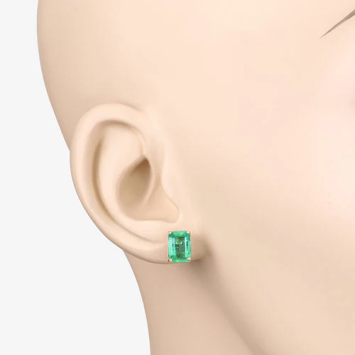 2.75 Carat Genuine Ethiopian Emerald 14K Yellow Gold Earrings - Image 5
