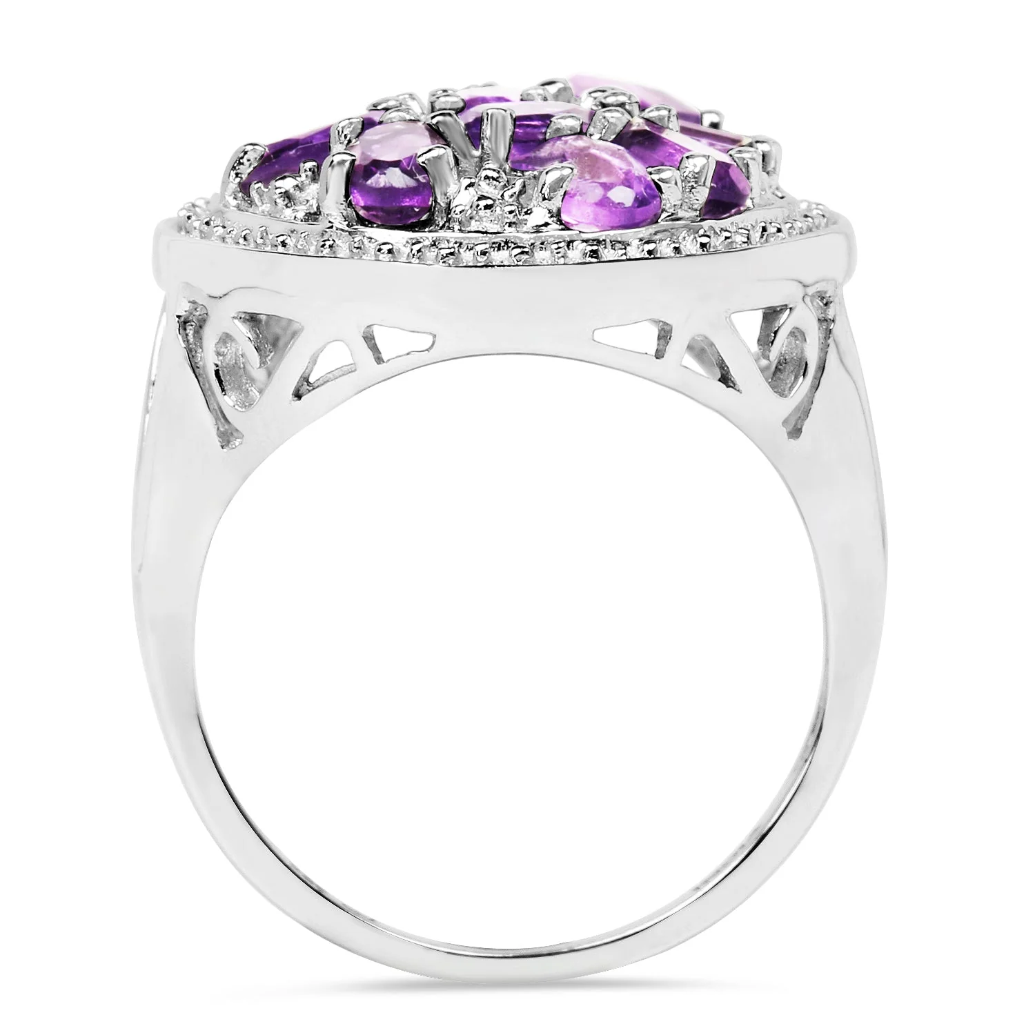 2.76 Carat Genuine Amethyst .925 Sterling Silver Ring - Image 2